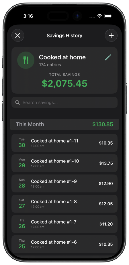 SaveStreak Screenshot 3